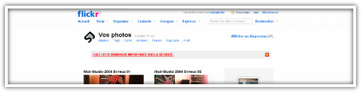 Et un compte Flickr ! Un !