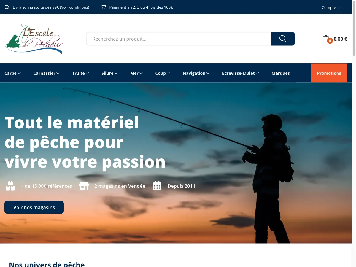 Migration PrestaShop 8 d'une boutique e-commerce — L'Escale du Pêcheur — visuel 1