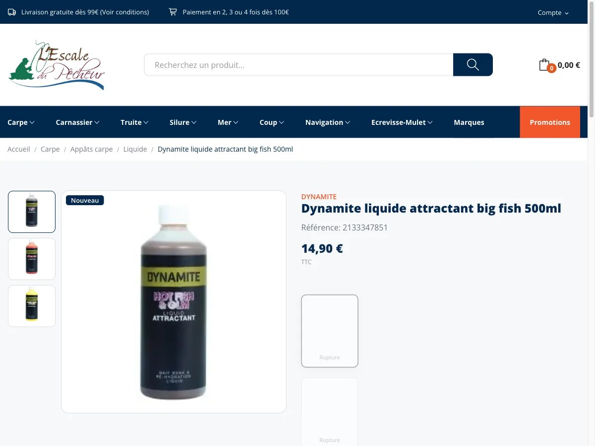 Migration PrestaShop 8 d'une boutique e-commerce — L'Escale du Pêcheur — visuel 3