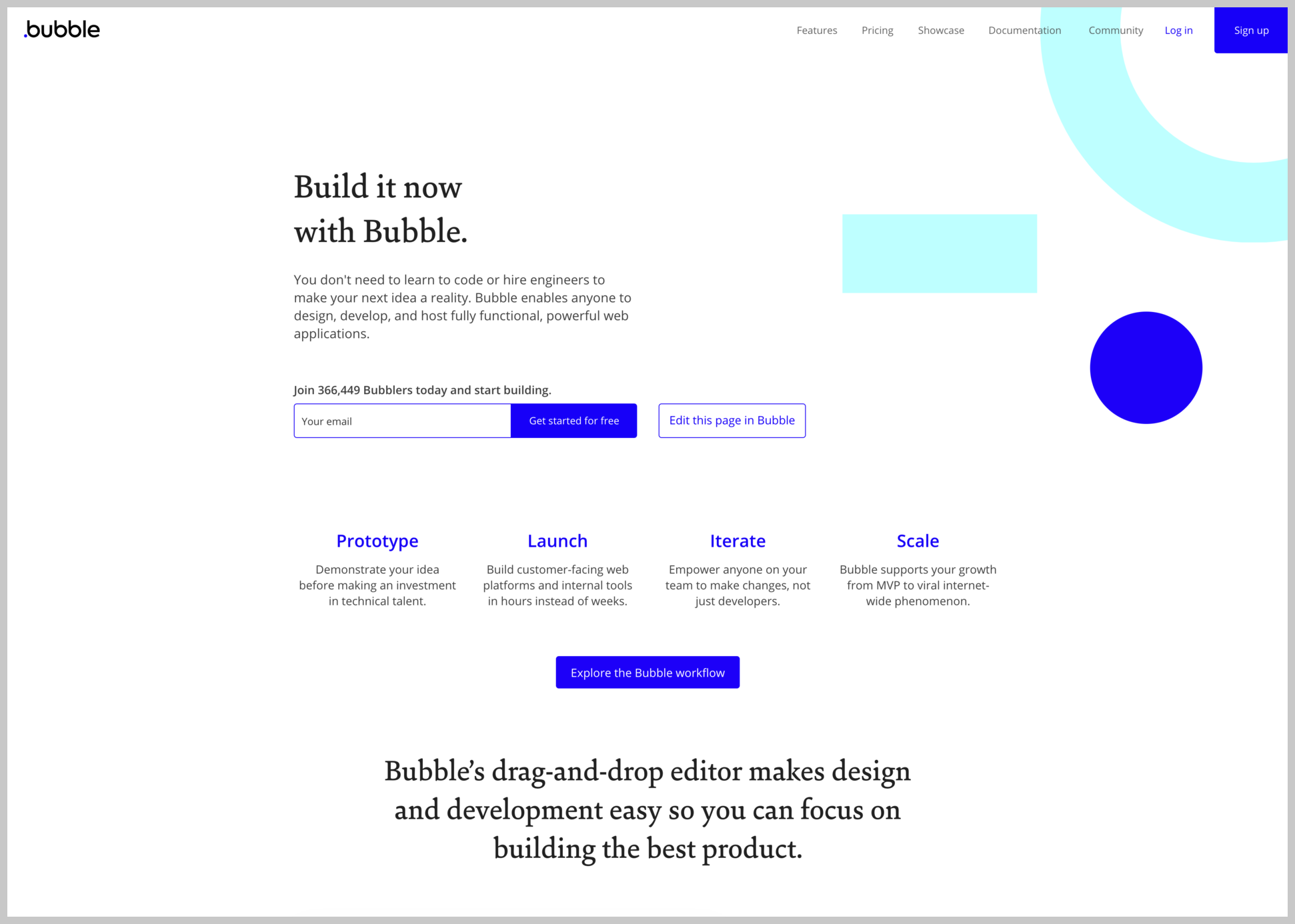 Bubble.io home